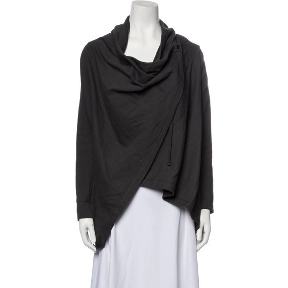 All Saints NWOT Gray Ivy Drape Jersey Cardigan Sweatshirt XS - Picture 10 of 12